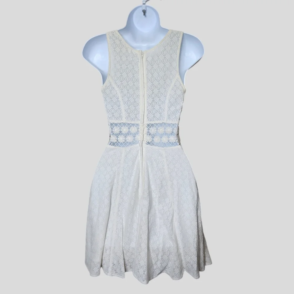 Free People White Daisy Fit & Flare Mini Dress